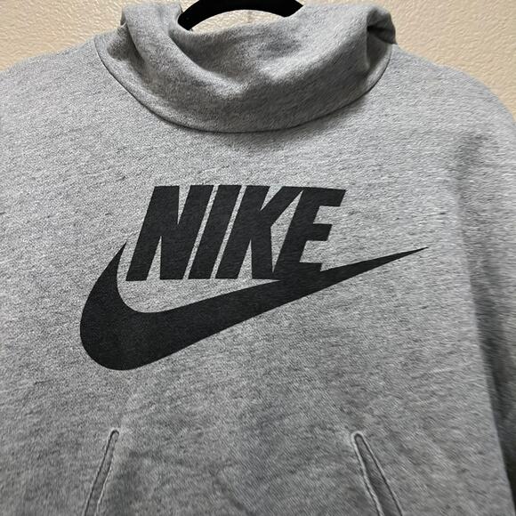 Nike Sweatshirt Hoodie Jacket Gray Fleece Cotton Pullover Sportswear Sz XS - Picture 4 of 8